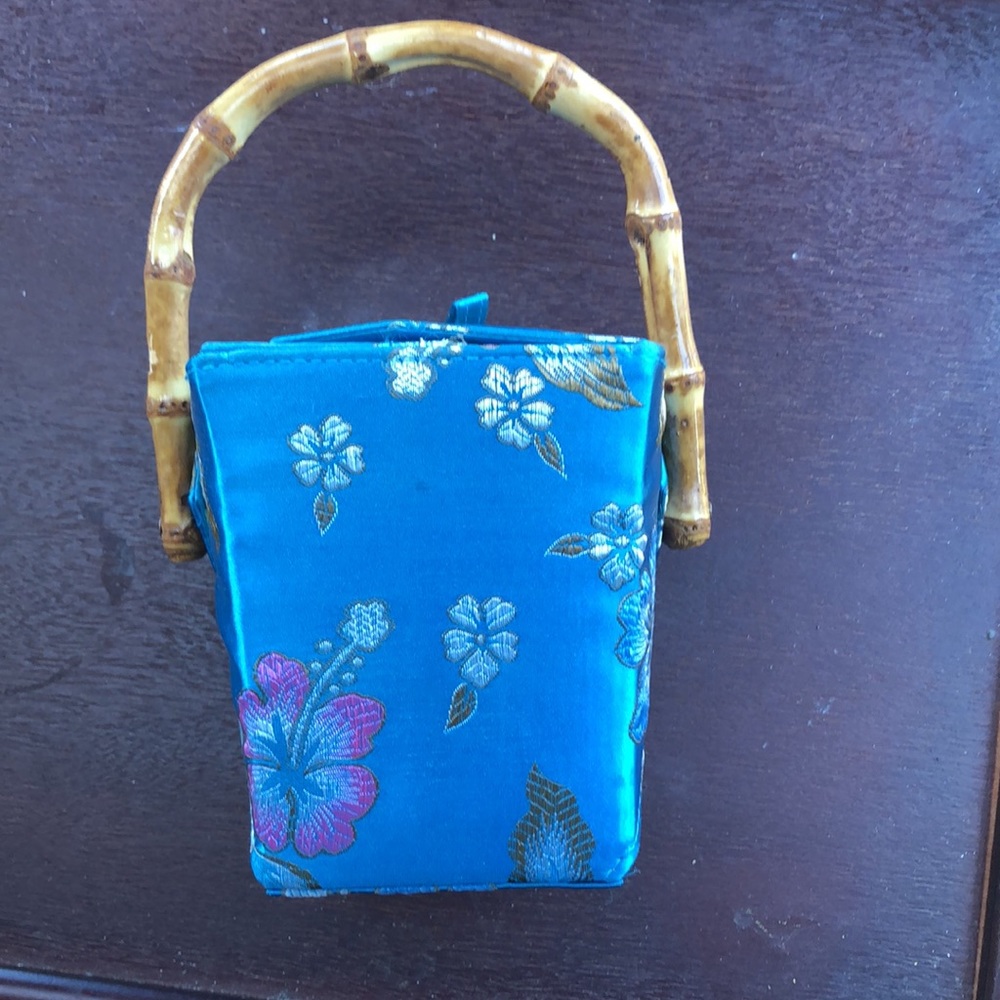 Chinese take out satin hand bag